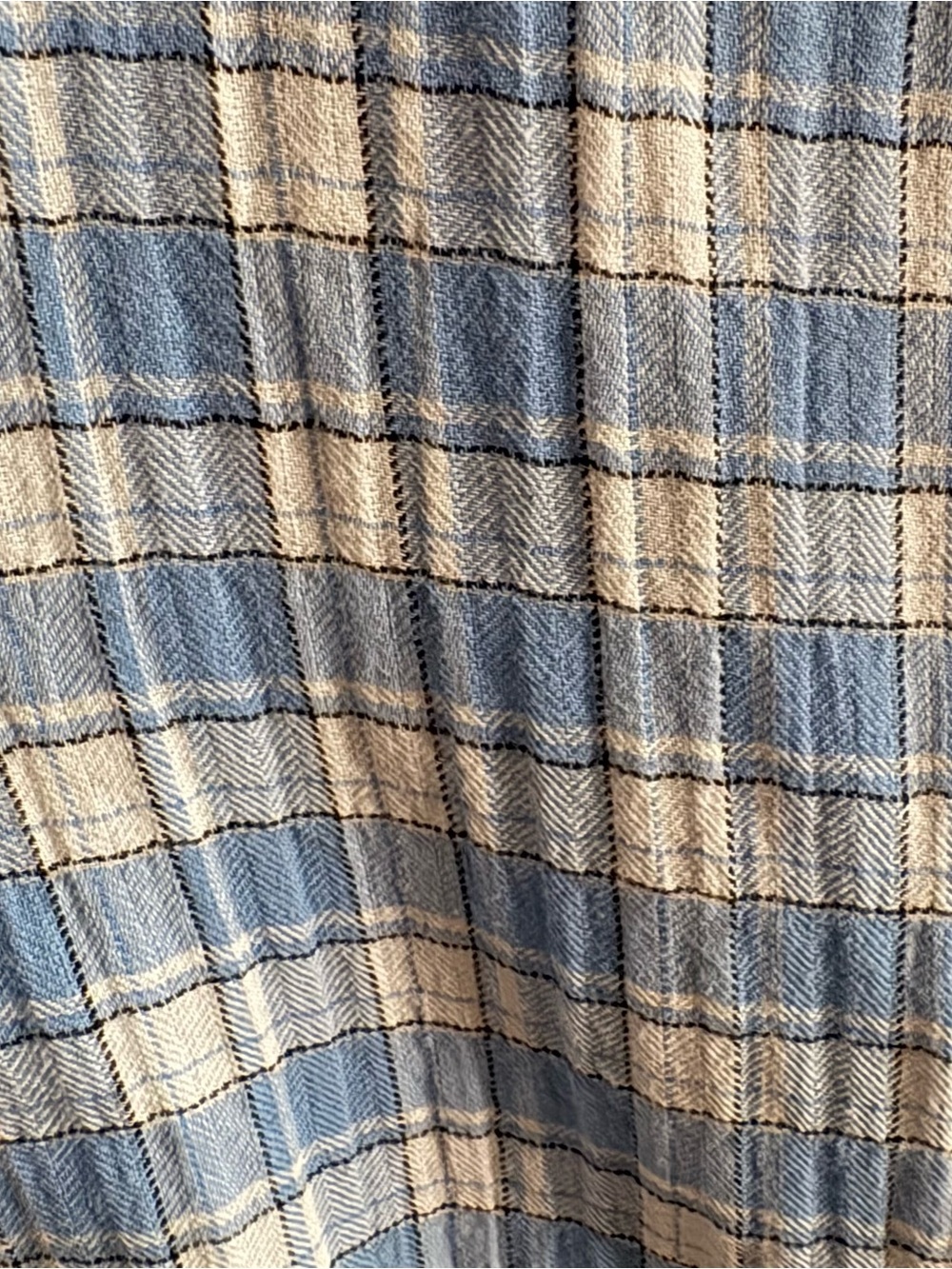 LOFT Plaid Ruffle Button Up Blouse - Picture 10 of 14